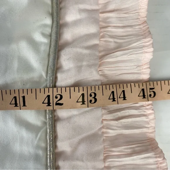 Lambs & Ivy Baby Blanket Pink Gold Confetti Heart Ruffle Trim 2016 - Picture 10 of 13